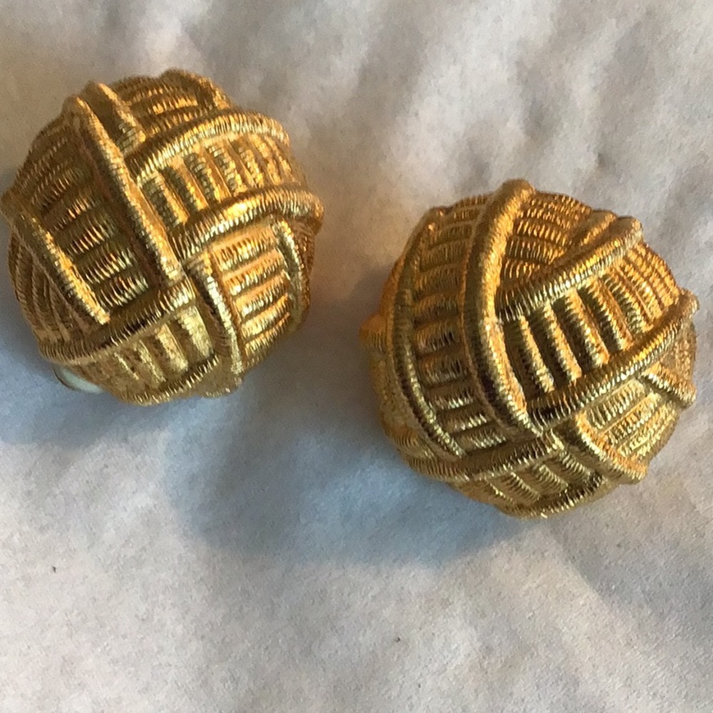 Authentic Vintage Givenchy Gold Clip-On Earrings